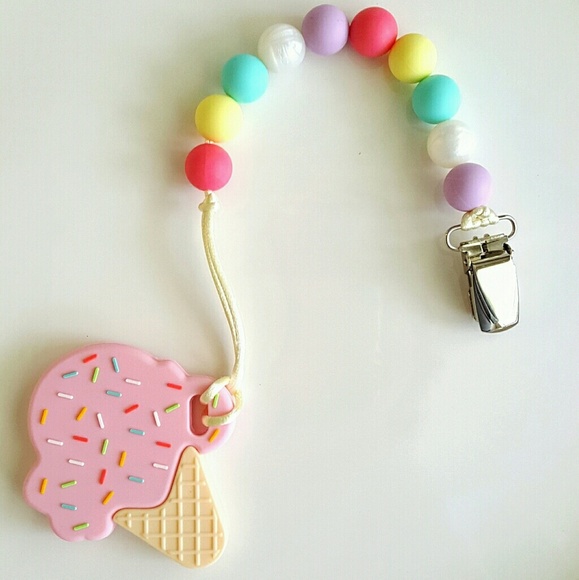 Sale!!! Delicious Silicone ICE CREAM Teether Clip - Picture 1 of 5